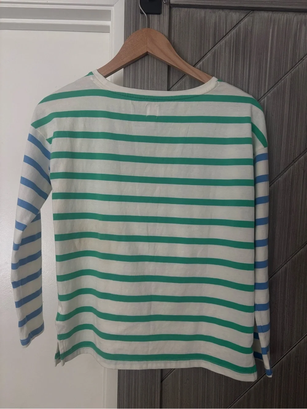 NWT GAP Striped Long-Sleeve Tee with Cherry Graphic Green, Blue & Pink Size XL